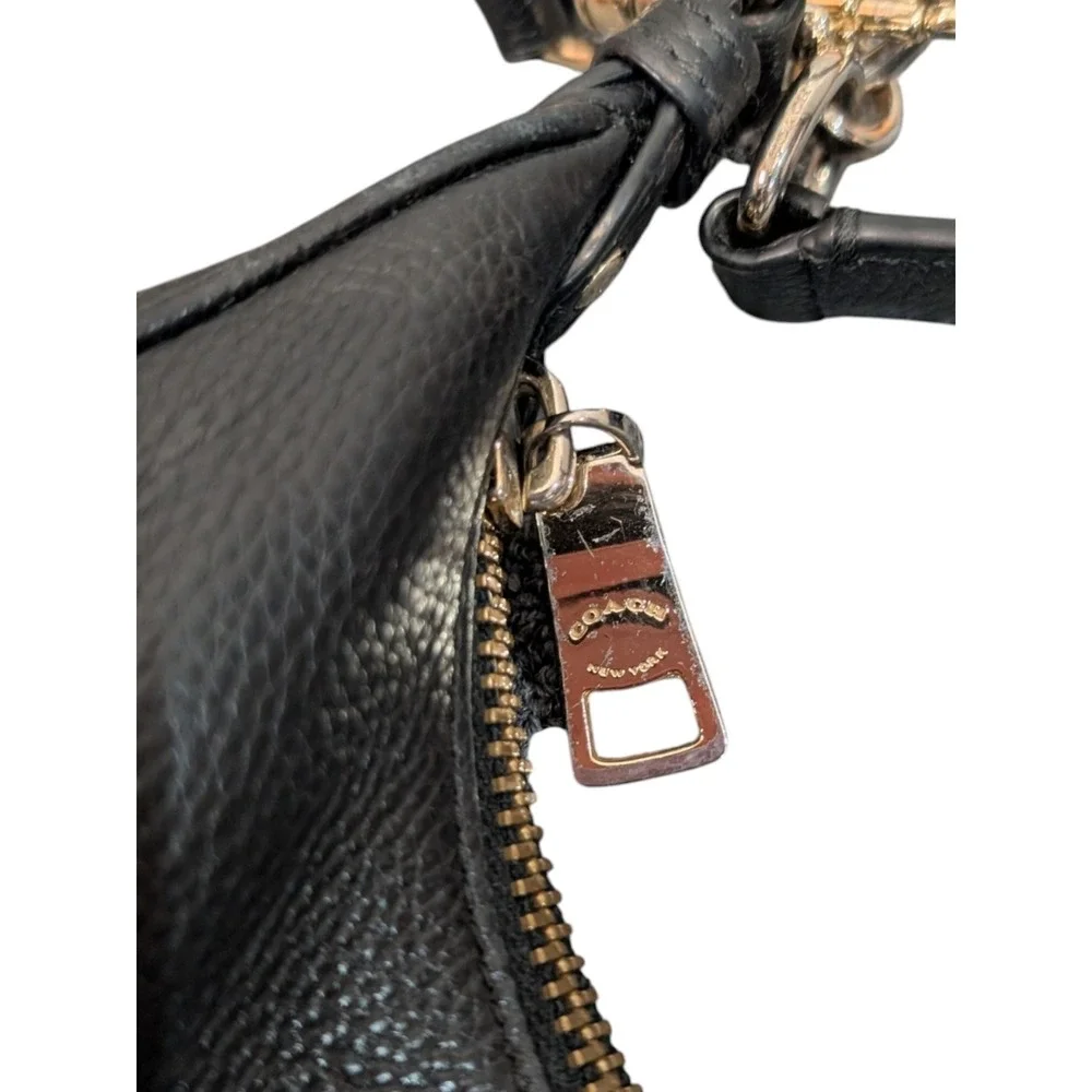 Coach Lexy Black Pebbled Leather Shoulder Bag Crossbody F38259 Gold Hardware